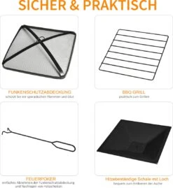 Outsunny 3-en-1 Brasero Brasero Avec Grille De Protection Contre Les étincelles Barbecue De Jardin Noir 842-170 18 Outsunny 3-en-1 Brasero Brasero Avec Grille De Protection Contre Les étincelles Barbecue De Jardin Noir 842-170 -Cuisine Fournitures Magasin 1103x1200