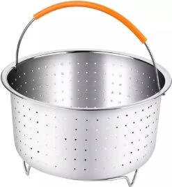 Insert Vapeur Inox, Accessoires Instant Pot, Panier Cuisson Légumes Vapeur, Cuiseur Vapeur Pour Autocuiseur Avec Poignée En Silicone Pour Cuire à La Vapeur Légumes, Fruits Et œufs (3 M²)