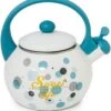 Meyerhoff Bouilloire Sifflante Théière Look Sweet Life émail Blanc Turquoise 2,2 Litres - Convient à Tous Feux Dont Induction - Design Rétro Exclusif - émaillée
