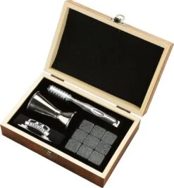 Set Cadeau Whisky Stone - 9 Pierres De Refroidissement En Granit - Avec Pince à Glaçons - Pochette De Congélation - Bec Verseur Et Bouchon -Cuisine Fournitures Magasin 1111x1200 7