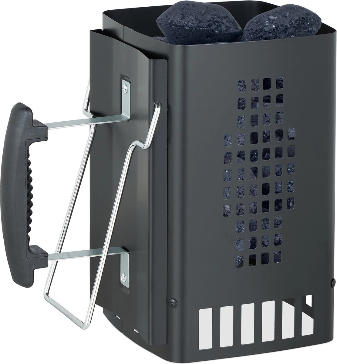 Allumeur De Briquettes Relaxdays - Avec Poignée - Allume-charbon - Barbecue - Fer - Noir 2 Allumeur De Briquettes Relaxdays - Avec Poignée - Allume-charbon - Barbecue - Fer - Noir – Image 2
