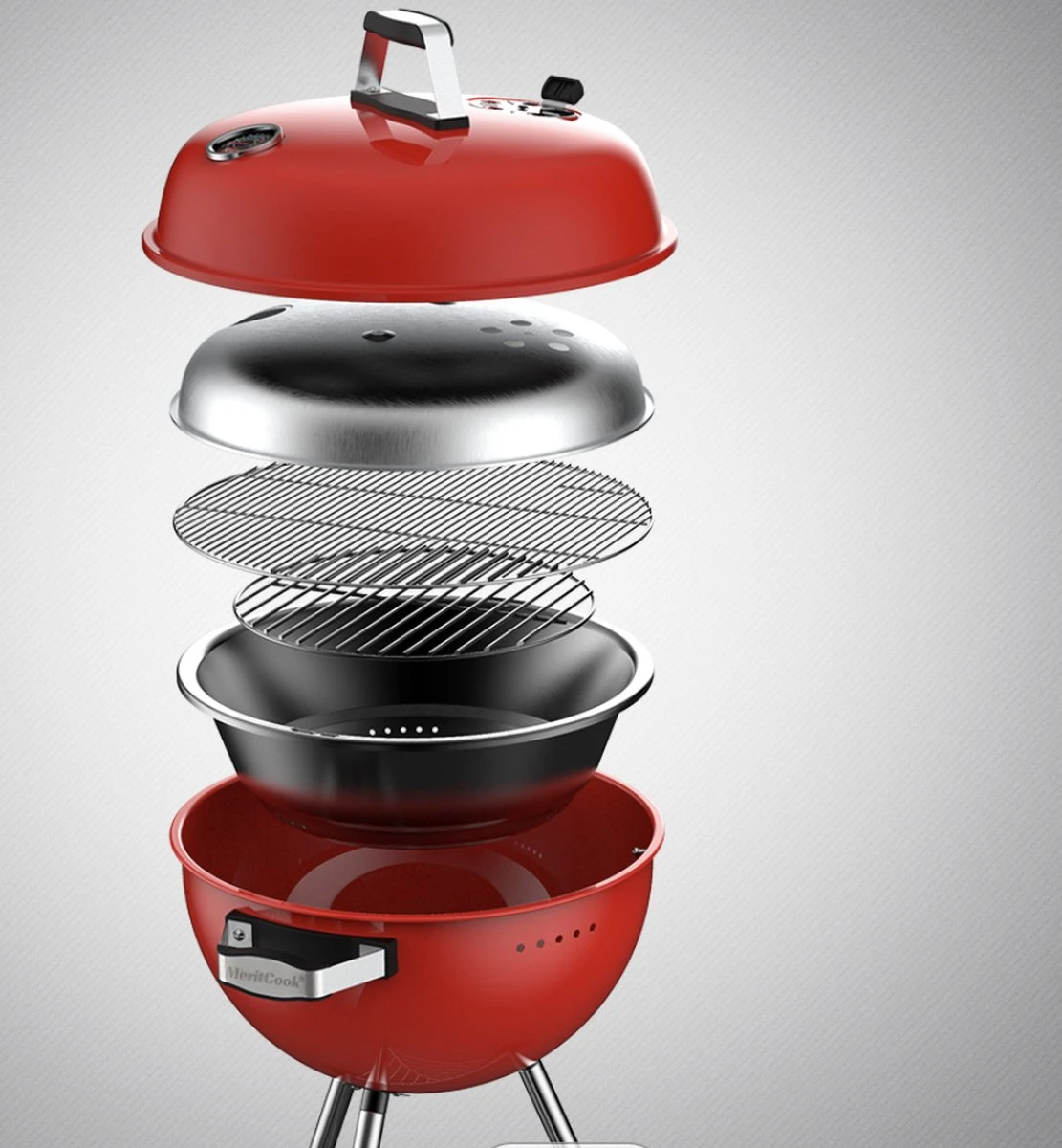 Luxaliving - Barbecue à Charbon - Barbecue Boule Kogelbarbecue X H90 Centimètres - Barbecue Rond - Barbecue Sur Roues - Rouge - Métal 4 Luxaliving - Barbecue à Charbon - Barbecue Boule Kogelbarbecue X H90 Centimètres - Barbecue Rond - Barbecue Sur Roues - Rouge - Métal – Image 4