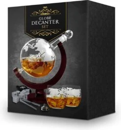 MikaMax Whiskey Globe Decanter Deluxe Set - 0,9 L - Incl. 2 Verres -Cuisine Fournitures Magasin 1112x1200 1