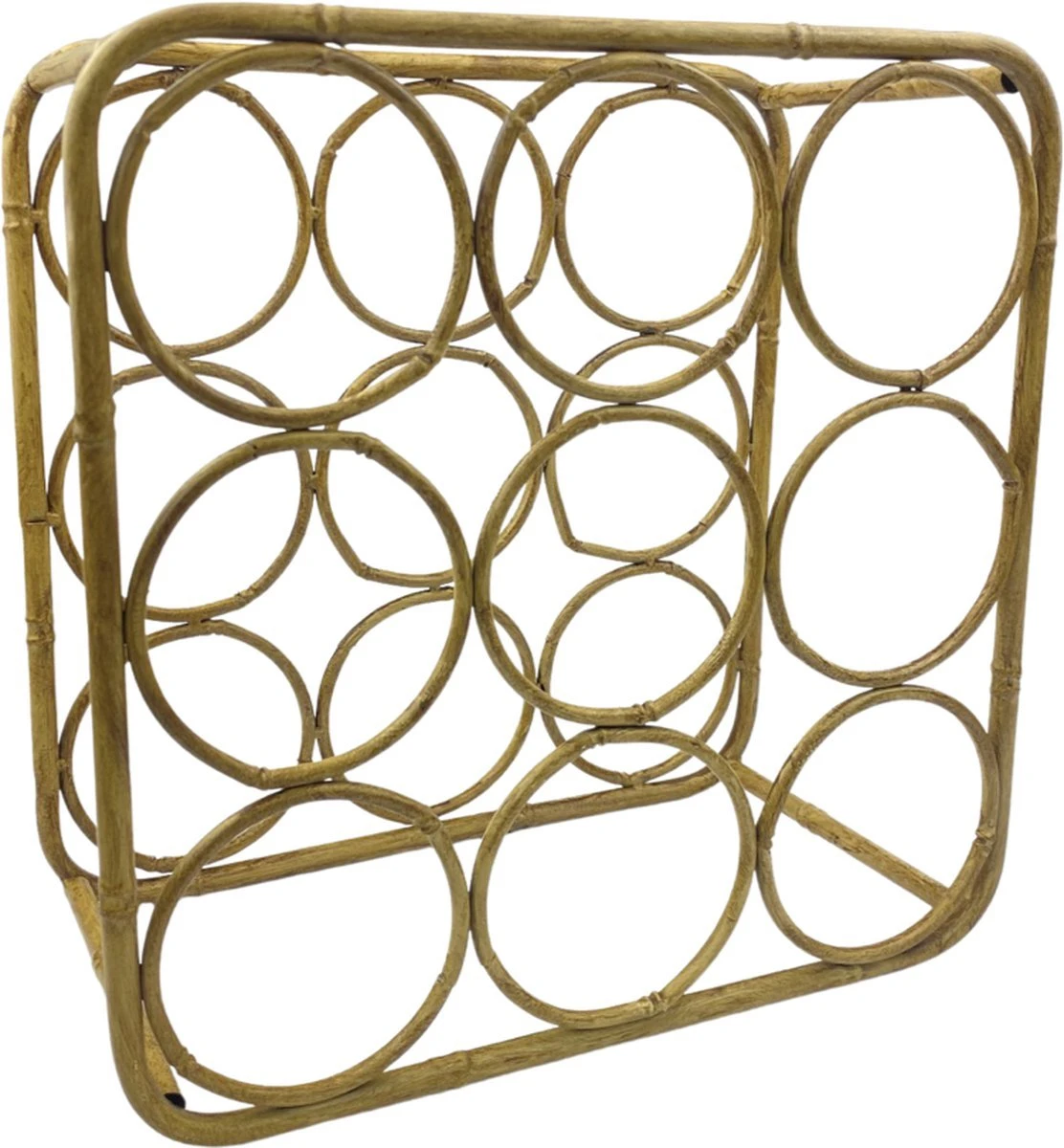 Joli Casier à Vin En Métal Aspect Bambou Pour 9 Bouteilles "Bjorn" Lumbuck - Porte-bouteille En Métal Pour La Table Ou Le Sol 1 Joli Casier à Vin En Métal Aspect Bambou Pour 9 Bouteilles "Bjorn" Lumbuck - Porte-bouteille En Métal Pour La Table Ou Le Sol