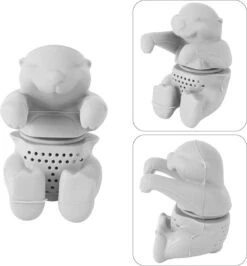 Infuseur De Passoire à Thee En Vrac En Siliconen Mignon Otter Thee Steeper Diffuseur Plateau à Thé Passoire Cuisine Outils (Grijs) -Cuisine Fournitures Magasin 1114x1200