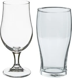 Set De Verres à Bière Secret De Gourmet - Verres à Verres à Bière Sur Pied/verres à Pinte - 8x Pièces - Verre