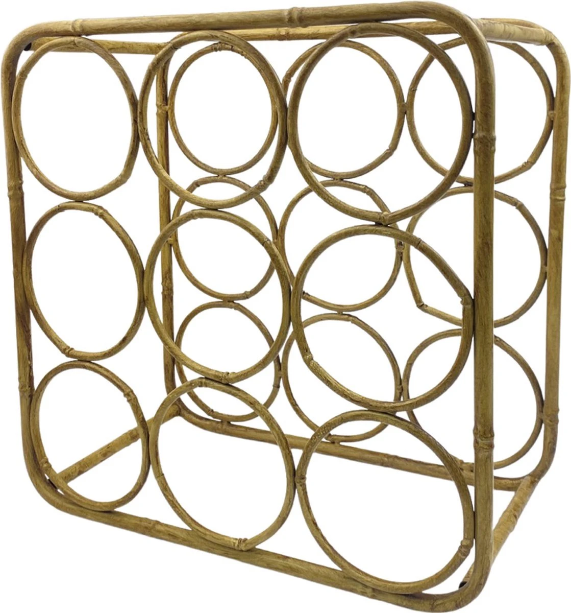 Joli Casier à Vin En Métal Aspect Bambou Pour 9 Bouteilles "Bjorn" Lumbuck - Porte-bouteille En Métal Pour La Table Ou Le Sol 2 Joli Casier à Vin En Métal Aspect Bambou Pour 9 Bouteilles "Bjorn" Lumbuck - Porte-bouteille En Métal Pour La Table Ou Le Sol – Image 2