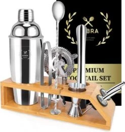 Sybra® Cocktail Set 10 Pièces - Cocktail Book - Cocktail Shaker - Acier Inoxydable