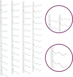 Range-bouteilles Casiers à Vin 2 Pièces Montage Mural Pour 24 Bouteilles Blanc Fer -Cuisine Fournitures Magasin 1136x1200