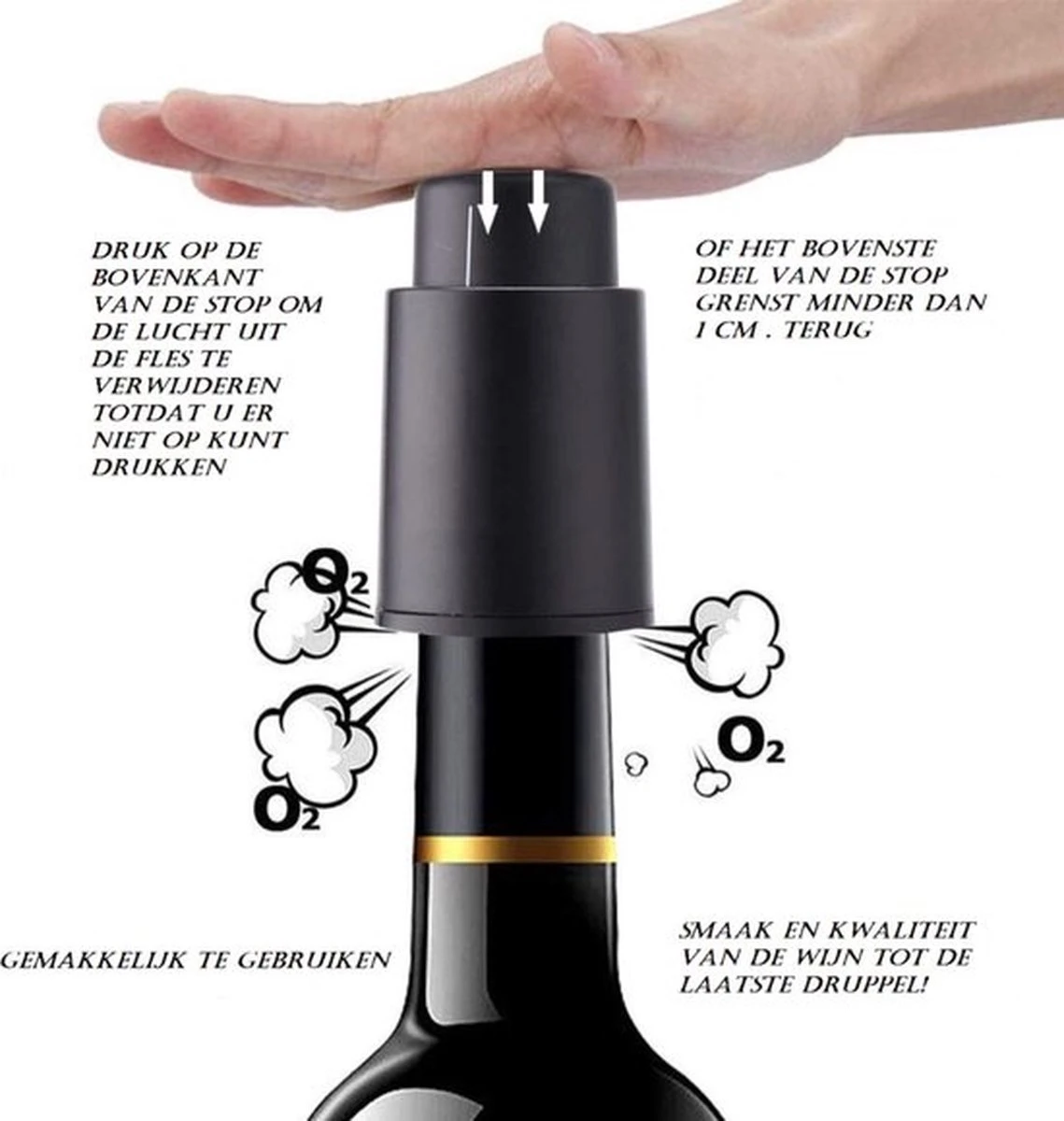 Pompe à Vide à Vin - Wine Saver De Vin - Bouchon à Vin - Pompe à Vide - Bouchon à Vin - Bouchon à Vin - Pompe à Vin - Zwart 11 Pompe à Vide à Vin - Wine Saver De Vin - Bouchon à Vin - Pompe à Vide - Bouchon à Vin - Bouchon à Vin - Pompe à Vin - Zwart – Image 11