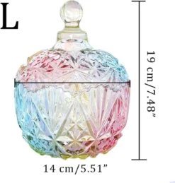 Danmu Art 1 Pièce Bocal à Bonbons En Cristal Coloré Avec Couvercle Bocal De Rangement En Verre à Bonbons Décoration De Bocal En Verre, 750 Ml -Cuisine Fournitures Magasin 1144x1200 1