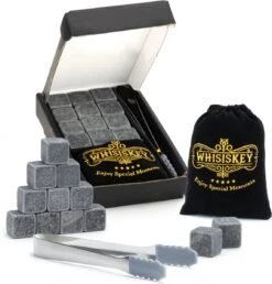Ensemble De Pierres à Whisky - 9 Pièces - Pierres à Whisky En Pierre Naturelle - Sac De Rangement En Velours