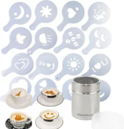 Sans Citron - Set Outils à Tartiner à Cacao 16 Pièces + épandeur à Cacao Quttin - Acier Inoxydable - Outils Barista