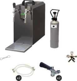Set Complet - Robinet à Bière - Rafraîchisseur à Sec 2 Robinets Stream 50, 50 Litres / H - Robinet à Bière, Beertender, Robinet Maison, Refroidisseur à Bière