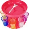 Shots Verseur Rouge / Rose Comprenant 8 Verres, Jeu à Boire Et Brosse De Nettoyage - Distributeur De Shots - Shotglass - Distributeur De Shots - Jeu à Boire - Jeu à Boire - Shots Fontaine - Articles De Fête - Boisson.