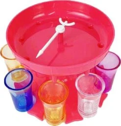 Shots Verseur Rouge / Rose Comprenant 8 Verres, Jeu à Boire Et Brosse De Nettoyage - Distributeur De Shots - Shotglass - Distributeur De Shots - Jeu à Boire - Jeu à Boire - Shots Fontaine - Articles De Fête - Boisson.