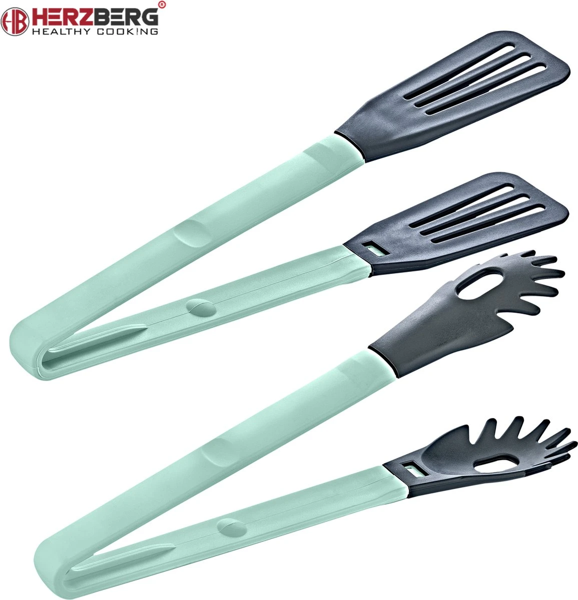 Herzberg Cooking HG-2N1CK4BLU : Pince à Vaisselle En Nylon Bleu 2 En 1 2 Herzberg Cooking HG-2N1CK4BLU : Pince à Vaisselle En Nylon Bleu 2 En 1 – Image 2