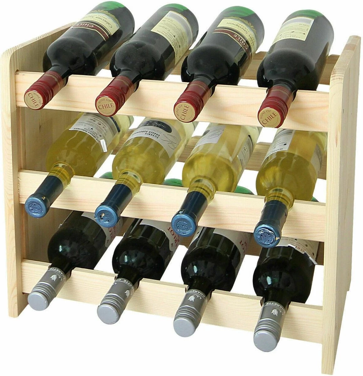 Casier à Vin - 38x42x26,5 Cm (LxlxP) - Bois Massif - 12 Bouteilles - Casier à Bouteilles Modulaire Et Empilable - Porte-bouteilles Debout 3 Casier à Vin - 38x42x26,5 Cm (LxlxP) - Bois Massif - 12 Bouteilles - Casier à Bouteilles Modulaire Et Empilable - Porte-bouteilles Debout – Image 3