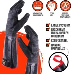 Gants De BBQ Résistants à La Chaleur Wowgoods Avec Pinces à Viande - Mitaines De Gants De Four Extra Longues Jusqu'à 500°C -Cuisine Fournitures Magasin 1161x1200 8