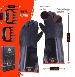 Gants De BBQ Résistants à La Chaleur Wowgoods Avec Pinces à Viande - Mitaines De Gants De Four Extra Longues Jusqu'à 500°C -Cuisine Fournitures Magasin 1162x1200 12