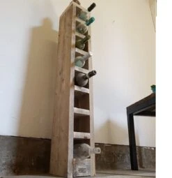 Casier à Vin Sur Pied échafaudage Bois - Hauteur 165 Cm - Rural - Casier à Bouteilles