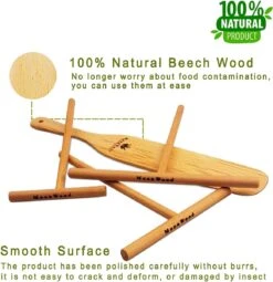 Crêpière - Spatule à Crêpes - 4 Pièces En Bois (18", 13", 9" Spatule Et Spatule En Bois De 30 Cm De Long) Tailles Pratiques Pour Tous Les Amateurs De Crêpes - Crêpière 100% Naturelle Et De Haute Qualité -Cuisine Fournitures Magasin 1164x1200 18