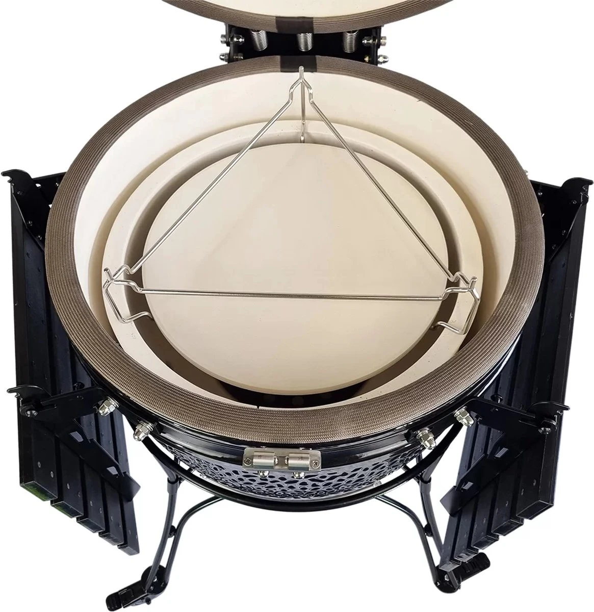 Obelix Kamado Large - 22 Pouces - Zwart - Avec Poseur De Plaque - Feutre En Fibre De Verre - Système D'ouverture / Fermeture - Precision Top-Vent 6 Obelix Kamado Large - 22 Pouces - Zwart - Avec Poseur De Plaque - Feutre En Fibre De Verre - Système D'ouverture / Fermeture - Precision Top-Vent – Image 6