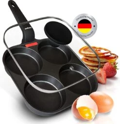 Casserole à œufs Frits Adaptée Aux Plaques à Induction Avec Couvercle (21 Cm) - Casserole à œufs Et Poêle à Crêpes Avec Revêtement Antiadhésif Pour Gaz à Induction -Cuisine Fournitures Magasin 1166x1200