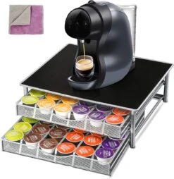 Porte-capsules Masthome Café Avec Tiroir Pour Capsules Dolce Gusto, Pour 72 Dosettes De Café, 1 Chiffon De Nettoyage Inclus