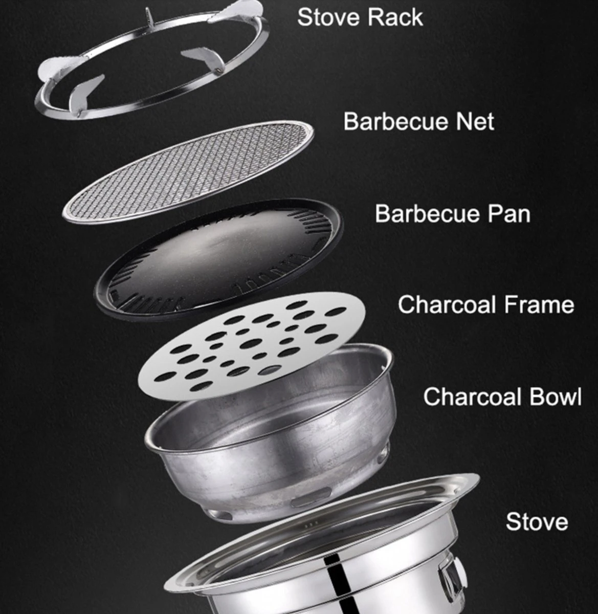 BBQ Coréen Portable - Charbon De Bois - Ustensiles De Cuisson - Revêtement Antiadhésif En Acier Inoxydable - Poêle à Charbon Portable Avec Plaque Chauffante - BBQ De Camping En Plein Air 4 BBQ Coréen Portable - Charbon De Bois - Ustensiles De Cuisson - Revêtement Antiadhésif En Acier Inoxydable - Poêle à Charbon Portable Avec Plaque Chauffante - BBQ De Camping En Plein Air – Image 4