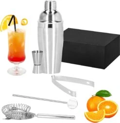 Ensemble De Cocktails Set | Set De 5 Shakers à Cocktails | Y Compris Boîte-cadeau | ACIER INOXYDABLE | 750 Ml | Couleur Argent -Cuisine Fournitures Magasin 1171x1200 6