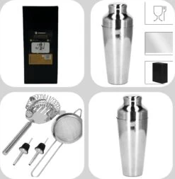Ensemble De Cocktails Set | Set De 8 Shakers à Cocktail | Y Compris Boîte-cadeau | ACIER INOXYDABLE | Couleur Argent -Cuisine Fournitures Magasin 1172x1200 7