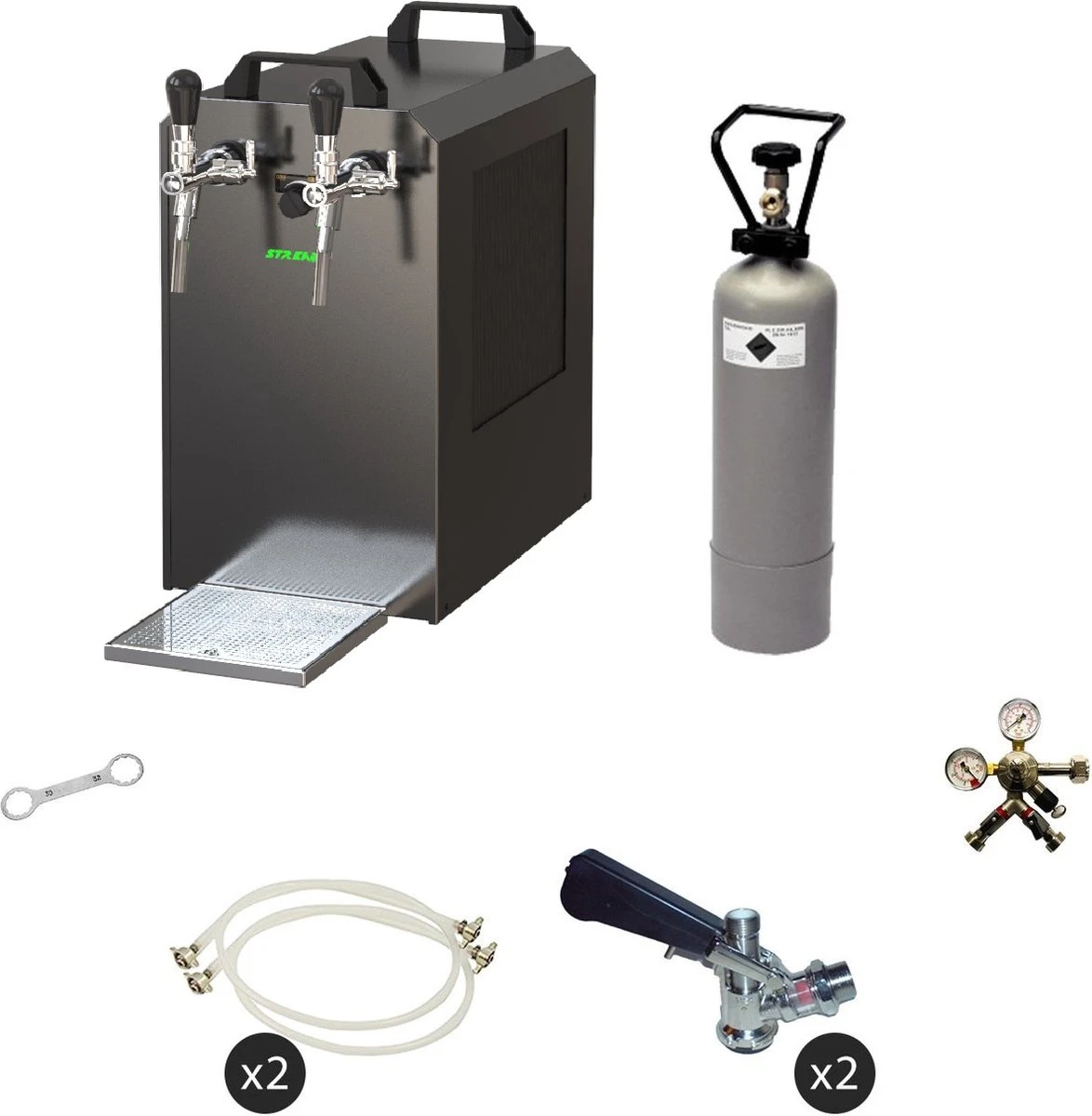 Ensemble Complet - Tireuse à Bière - Coffret à Bière STREAM 80, Refroidisseur à Circulation 2 Lignes Dry Cooler . 2 Ensemble Complet - Tireuse à Bière - Coffret à Bière STREAM 80, Refroidisseur à Circulation 2 Lignes Dry Cooler . – Image 2