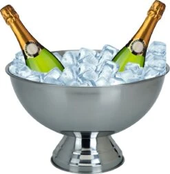 Seau à Champagne/bol Sur Pied - Acier Inoxydable - Avec 4x Morceaux De Moules à Glaçons -Cuisine Fournitures Magasin 1174x1200 5