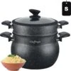 Teffo Tajine Pan / Tagine Ø 34 Cm - Modèle Profond - Convient à Toutes Les Plaques De Cuisson, Y Compris à Induction - Wit / Argent
