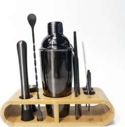 Set à Cocktail Par Simver - Ensemble à Cocktail 9 Pièces - Set Shaker à Cocktail (750 Ml) - Coffret Cadeau De Luxe - Métal Zwart -Cuisine Fournitures Magasin 1183x1200 4