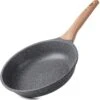 Antiadhésif Frying Pan 28cm, Omelette Pan POELES, En Fonte D' Aluminium Granite Pan, Cuisinière à Gaz Adapt Et Cuisinière à Induction. (Grijs, 28CM)