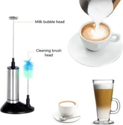 TDR - Mousseur à Lait électrique - Acier Inoxydable - Fonctionne Sur Batterie - Avec Brosse De Nettoyage -Cuisine Fournitures Magasin 1184x1200 4