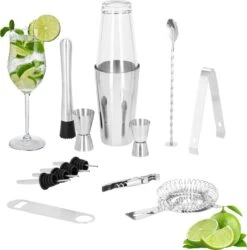 Ensemble De Cocktails Set | Set De 14 Shakers à Cocktail | Y Compris Boîte-cadeau | ACIER INOXYDABLE | Couleur Argent -Cuisine Fournitures Magasin 1185x1200 11
