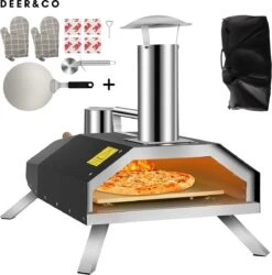 Four à Pizza Pizza - Cuisine D'Extérieur - Pizza Gourmet - Barbecue - Acier Inoxydable - Jusqu'à 600°C - Avec Sac De Transport