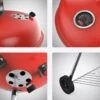 Luxaliving - Barbecue à Charbon - Barbecue Boule Kogelbarbecue X H90 Centimètres - Barbecue Rond - Barbecue Sur Roues - Rouge - Métal