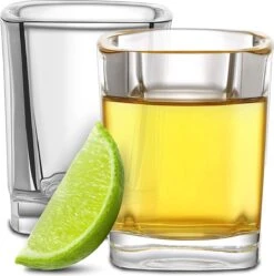 12 Verres à Shot Carrés En Verre 6cl - Passe Au Lave-vaisselle - Stable Grâce Au Fond épais - Des Verres à Shot Pour Toutes Les Fêtes