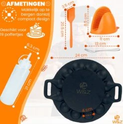 Poêle W&Z Poffertjes – Convient à Tous Les Poêles – 19 Poffertjes – Poffertjes Maker – Poffertjes Pan Induction – Poffertjes Pan Electric – Poêle En Fonte -Cuisine Fournitures Magasin 1189x1200 5