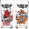 Disney Pixar Planes Verres à Boire Ensemble De Deux Verres Blade And Dusty 250 ML - 13x6cm | Tasses Pour Enfants | Verre à Boire