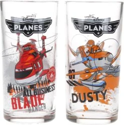 Disney Pixar Planes Verres à Boire Ensemble De Deux Verres Blade And Dusty 250 ML - 13x6cm | Tasses Pour Enfants | Verre à Boire