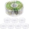 Relaxdays 8 X Boîte à Thé Ronde - Boîte à Thé Transparente - Boîte De Rangement Sachets De Thé - 6 Compartiments
