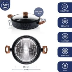 Batterie De Cuisine Westinghouse - Édition Spéciale Poêle Wok 30 Cm + Sauteuse 28 Cm + Poêle à Frire 28 Cm - Édition Spéciale -Cuisine Fournitures Magasin 1190x1200