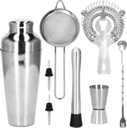 Ensemble De Cocktails Set | Set De 8 Shakers à Cocktail | Y Compris Boîte-cadeau | ACIER INOXYDABLE | Couleur Argent -Cuisine Fournitures Magasin 1190x1200 7