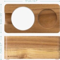 Station De Tassage Navaris En Bois D'acacia - Support Pour Porte-filtre Et Tamper - Ø 58 Mm - Répartition Homogène Du Café Moulu Et De L'espresso -Cuisine Fournitures Magasin 1191x1200 3