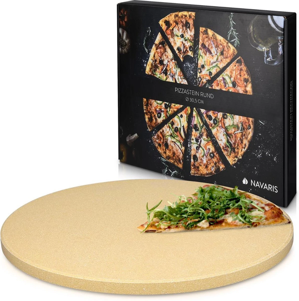 Navaris Pour Four XL - Plaque à Pizza En Pierre Naturelle - Plaque à Pizza Pour Au Four Ou Au Barbecue - Pierre à Pain - Ronde - Diamètre 30,5 Cm 1 Navaris Pour Four XL - Plaque à Pizza En Pierre Naturelle - Plaque à Pizza Pour Au Four Ou Au Barbecue - Pierre à Pain - Ronde - Diamètre 30,5 Cm